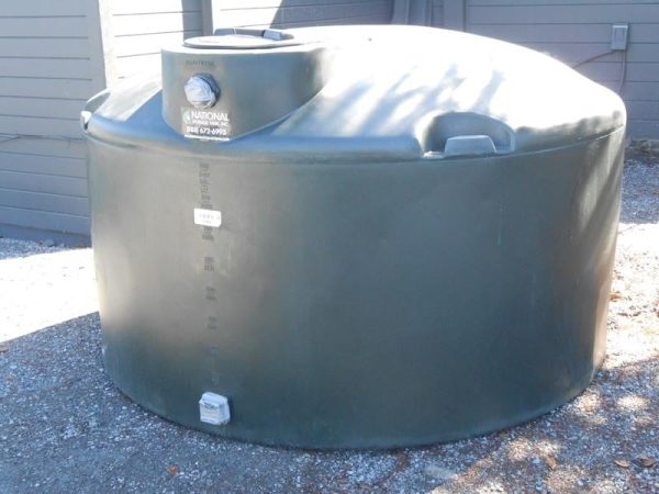 1,100 Gallon Green Plastic Water Storage Tank 86"D x 53"H-0