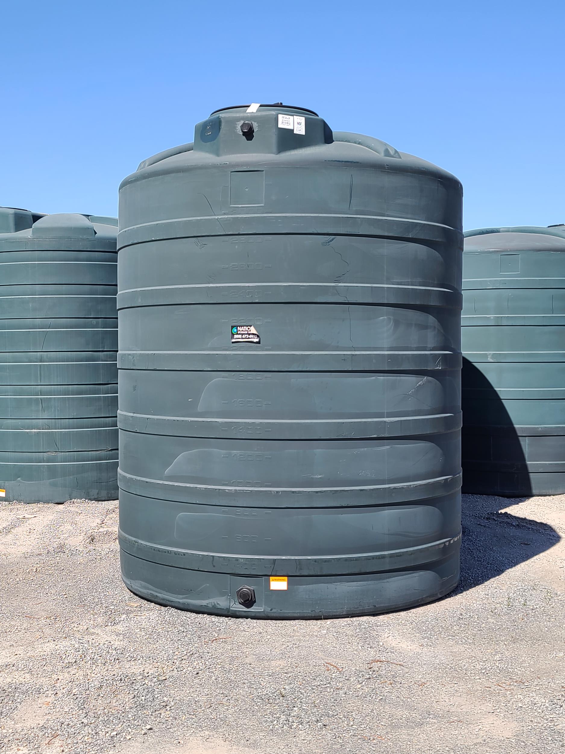 3,500 Gallon Vertical Water Storage Tank 96D x 125H